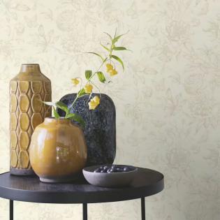 Tapeta ścienna Rasch Selection 793932 delikatne kwiaty motylki beżowe na jasnym tle retro vintage