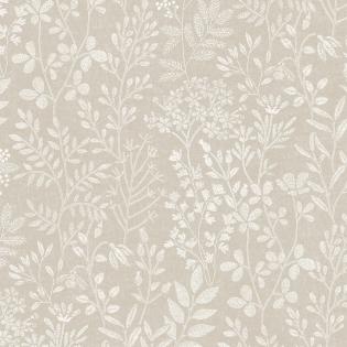 Tapeta ścienna Grandeco Karuna 205003 gałązki liście beżowe w stylu vintage retro