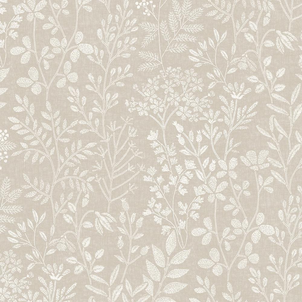 Tapeta ścienna Grandeco Karuna 205003 gałązki liście beżowe w stylu vintage retro