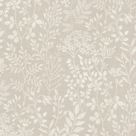 Tapeta ścienna Grandeco Karuna 205003 gałązki liście beżowe w stylu vintage retro