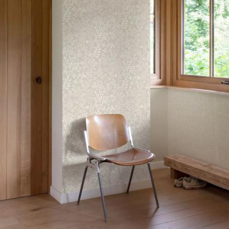 Tapeta ścienna Grandeco Karuna 205002 gałązki liście beżowe w stylu vintage retro