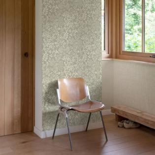 Tapeta ścienna Grandeco Karuna 205003 gałązki liście zielone w stylu vintage retro