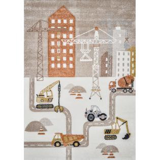 Dywan DYWILAN Dziecięcy Luna 40429 870 ulice i koparki beżowy