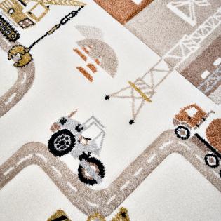 Dywan DYWILAN Dziecięcy Luna 40429 870 ulice i koparki beżowy