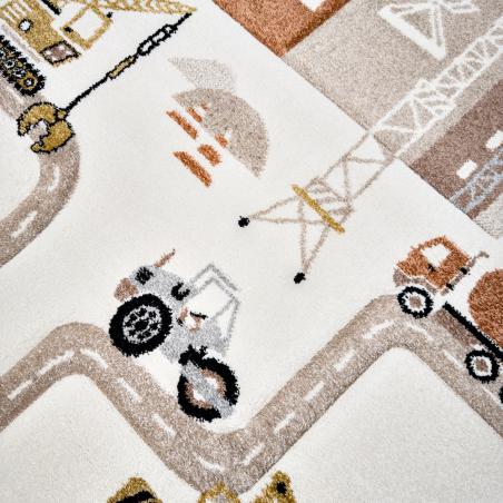 Dywan DYWILAN Dziecięcy Luna 40429 870 ulice i koparki beżowy