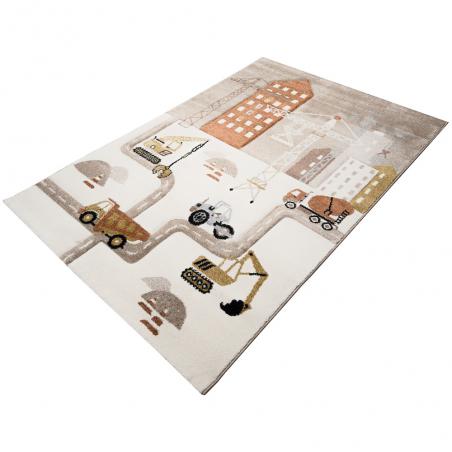 Dywan DYWILAN Dziecięcy Luna 40429 870 ulice i koparki beżowy
