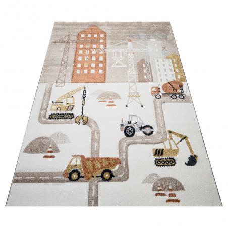 Dywan DYWILAN Dziecięcy Luna 40429 870 ulice i koparki beżowy