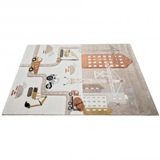 Dywan DYWILAN Dziecięcy Luna 40429 870 ulice i koparki beżowy