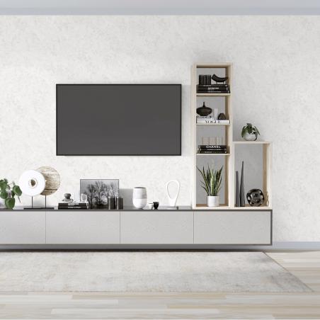 Tapeta ścienna Sintra River 526323 struktura beton ecru beżowy złoty winylowa