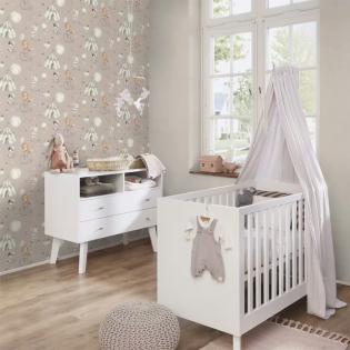 Tapeta ścienna Rasch Kid World II 301939 dziecięca zwierzęta i pojazdy beżowa