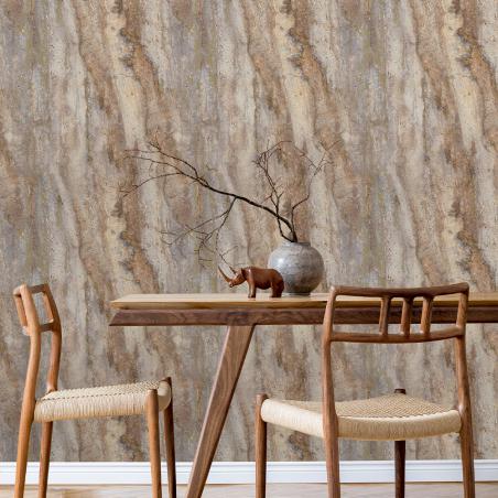 Tapeta ścienna Grandeco Structured Walls A81701 imitacja kamienia trawertyn rudy beżowy różowy