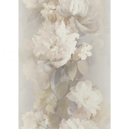 Tapeta w kwiaty beżowa bez pasowania wzoru