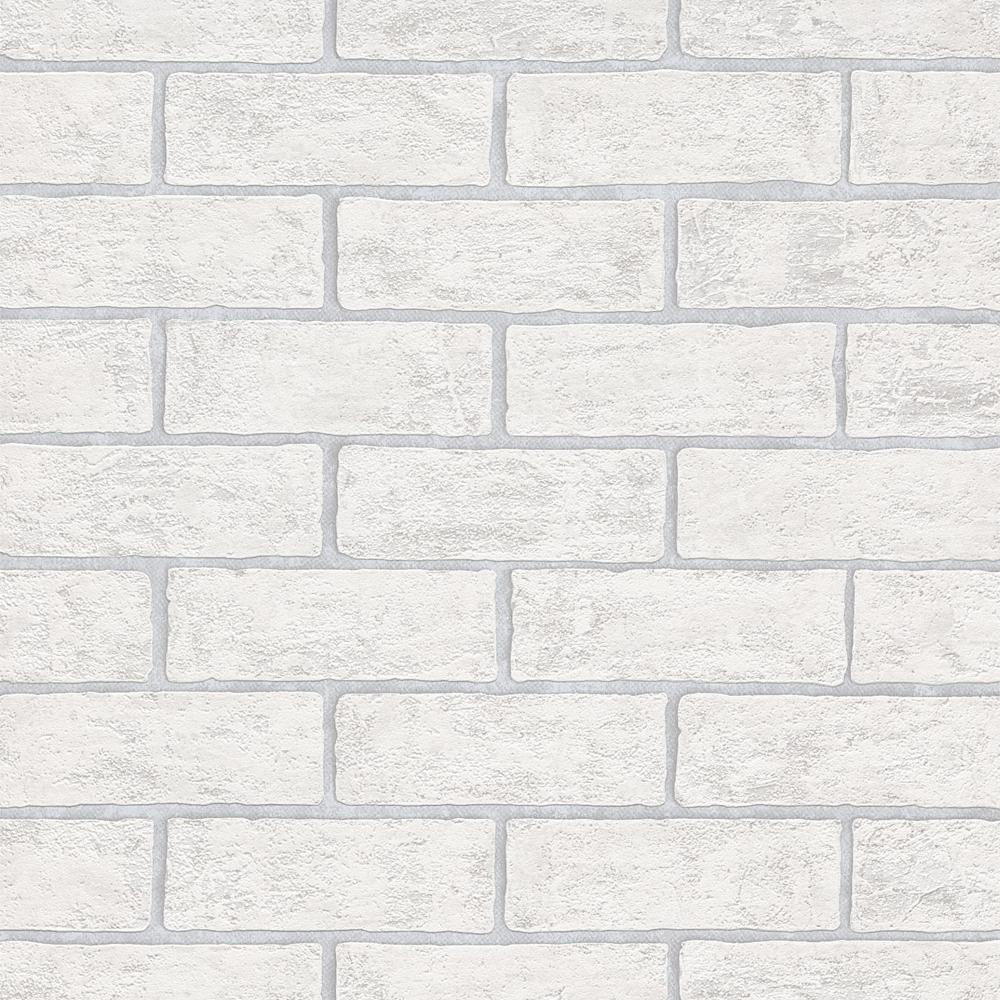 Tapeta ścienna Erismann 10339-10 cegła biała z szarymi fugami