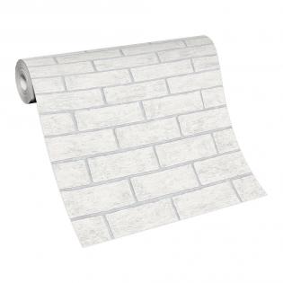 Tapeta ścienna Erismann 10339-10 cegła biała z szarymi fugami