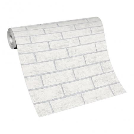 Tapeta ścienna Erismann 10339-10 cegła biała z szarymi fugami