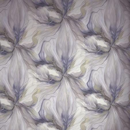 Tapeta kwiaty 3D kremowe fioletowe