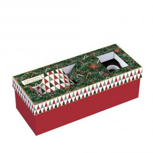 Fancy Christmas Zestaw 2 kubki świąteczne 300ml choinki czerwone zielone