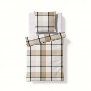 Pościel Flueresse Lech 604466/07 flanela kratka beżowa kremowa