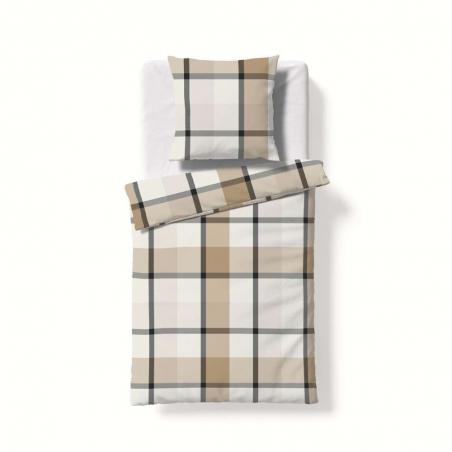 Pościel Flueresse Lech 604466/07 flanela kratka beżowa kremowa