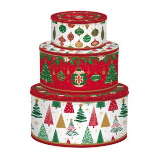 Jingle Bells Zestaw 3 puszek metalowych świątecznych 13cm 16cm 20cm Easy Life