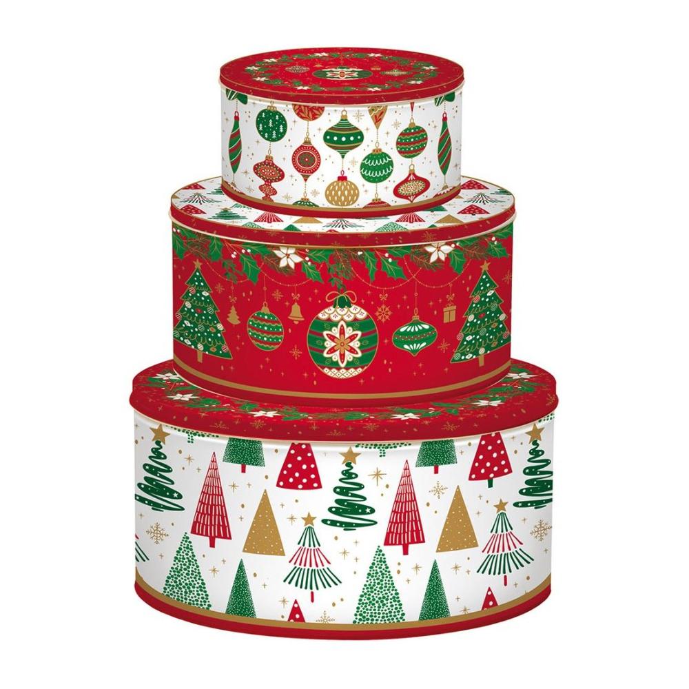 Jingle Bells Zestaw 3 puszek metalowych świątecznych 13cm 16cm 20cm Easy Life