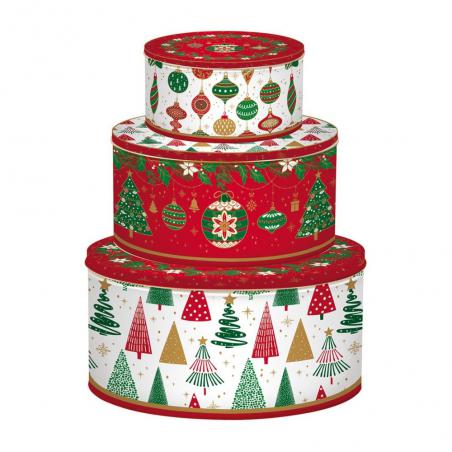 Jingle Bells Zestaw 3 puszek metalowych świątecznych 13cm 16cm 20cm Easy Life