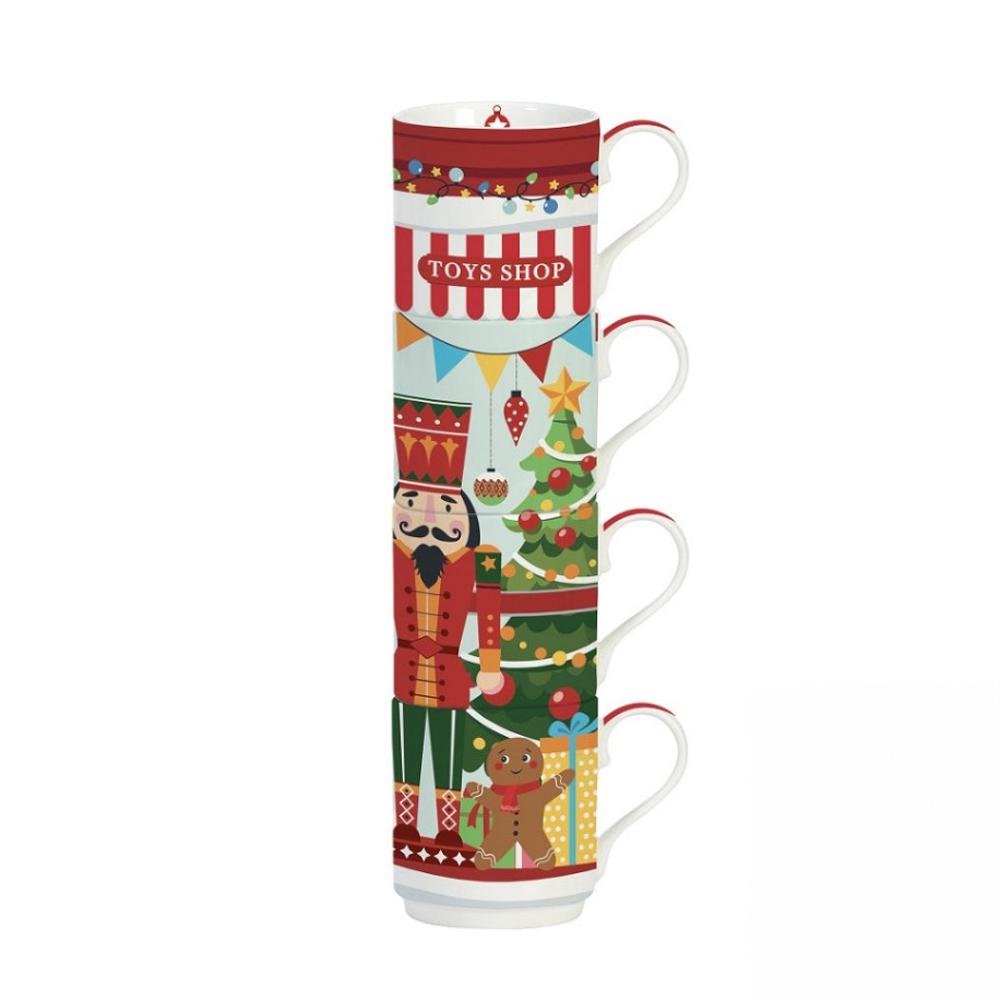 Easy Life Christmas Friends Zestaw 4 kubków świątecznych 275ml dziadek do orzechów