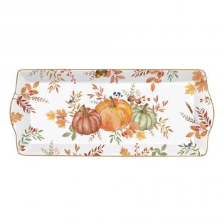 Easy Life Harvest Patera porcelanowa prostokątna jesienna Dynie pomarańczowe