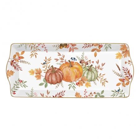 Easy Life Harvest Patera porcelanowa prostokątna jesienna Dynie pomarańczowe