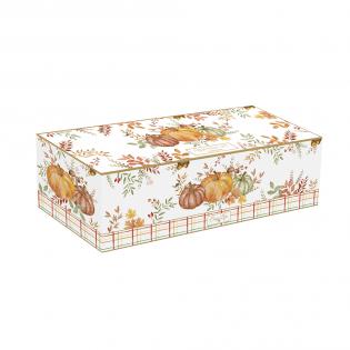 Easy Life Harvest Zestaw 3 pojemników na podstawce drewnianej dynie pomarańczowe jesienne 28x9cm