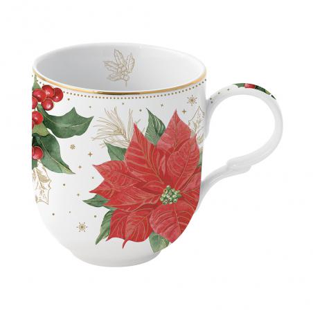Easy Life Poinsettia and Berries Kubek świąteczny 350ml Gwiazda Betlejemska