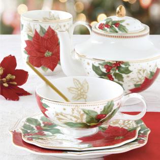 Easy Life Poinsettia and Berries Kubek świąteczny 350ml Gwiazda Betlejemska