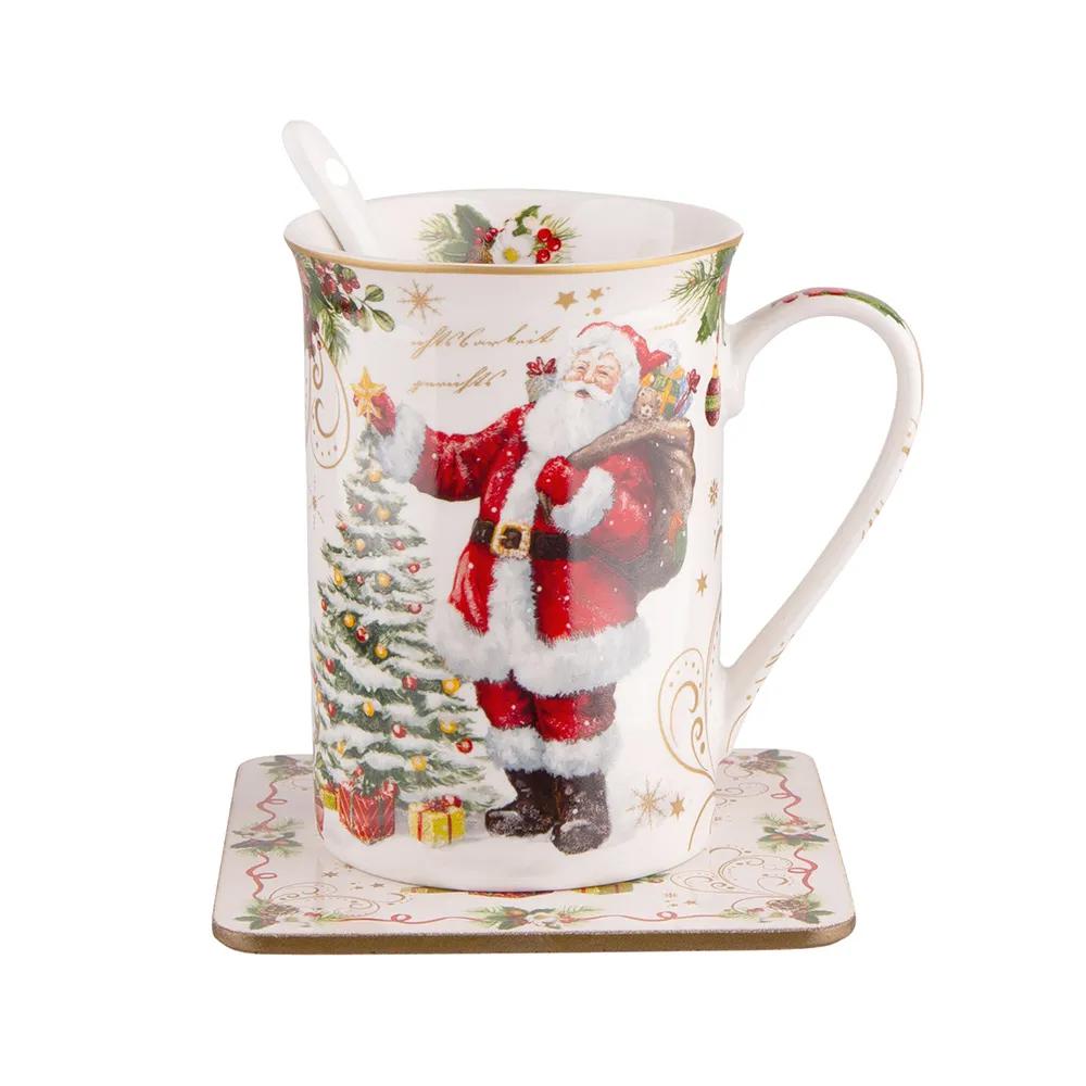 Easy Life Magic Christmas Kubek świąteczny święty Mikołaj 250ml z łyżeczką i podkładką