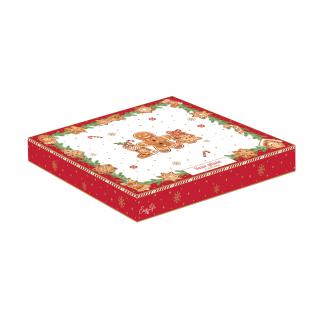 Easy Life Fancy Gingerbread Patera świąteczna gwiazdka 22cm piernikowy ludzik czerwony