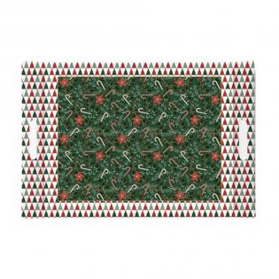 Easy Life Fancy Christmas Taca świąteczna z uchwytami z melaminy 49x34cm choinki laski cukrowe