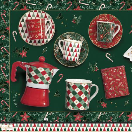 Fancy Christmas Zestaw świąteczny do kawy kawiarki i 2 filiżanki espresso 100ml