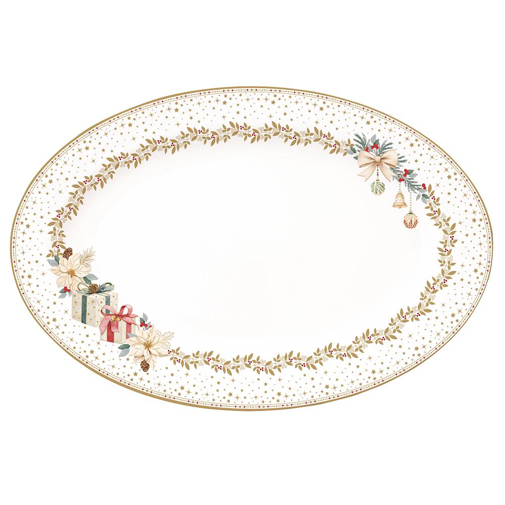 Easy Life White Elegance Patera świąteczna owalna 23cm Gwiazda Betlejemska biała