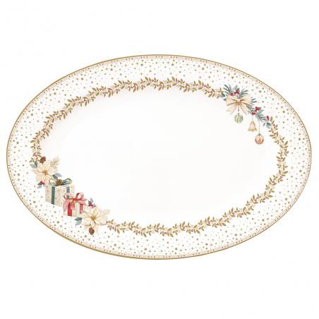 Easy Life White Elegance Patera świąteczna owalna 23cm Gwiazda Betlejemska biała
