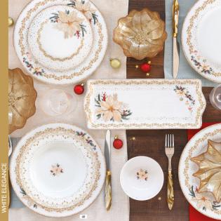 Easy Life White Elegance Patera świąteczna owalna 23cm Gwiazda Betlejemska biała