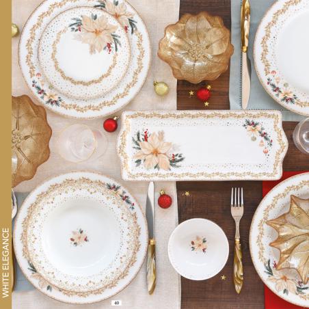 Easy Life White Elegance Patera świąteczna owalna 23cm Gwiazda Betlejemska biała