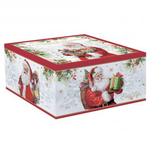 Easy Life Santa is Coming Kubek świąteczny 300ml z łyżeczką i podstawką Święty Mikołaj
