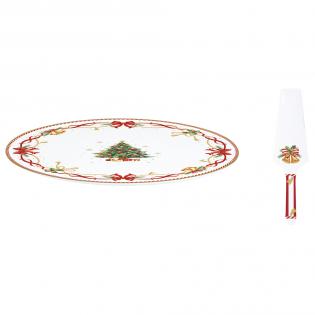 Easy Life Christmas Tale Talerz na ciasto świąteczny 32cm z łopatką