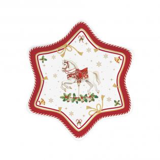 Easy Life Christmas Tale Patera świąteczna gwiazdka 22.5cm z motywem Konika na biegunach