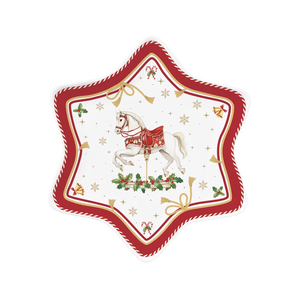 Easy Life Christmas Tale Patera świąteczna gwiazdka 22.5cm z motywem Konika na biegunach