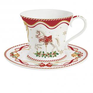 Easy Life Christmas Tale Zestaw filiżanka 200ml ze spodkiem konik na biegunach