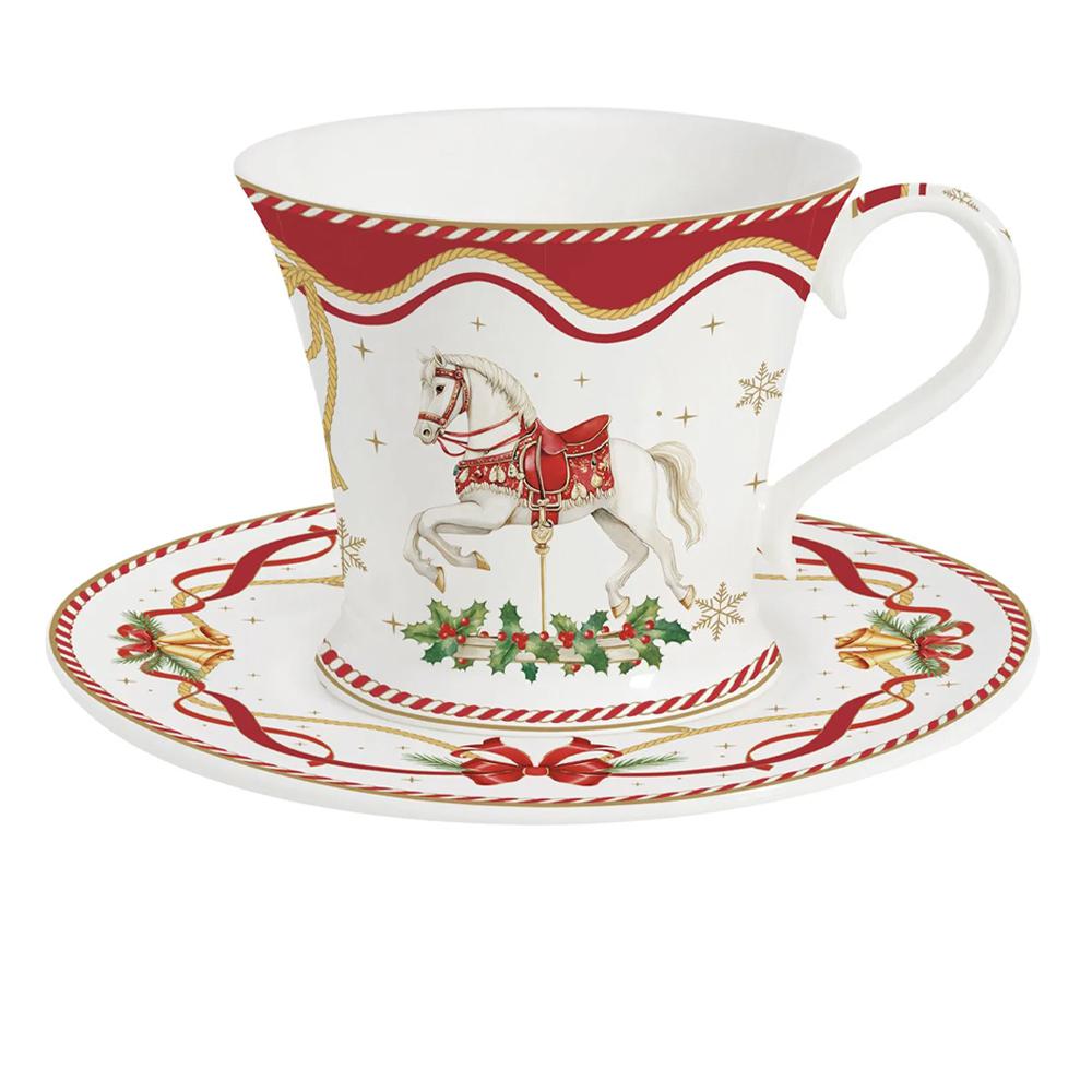 Easy Life Christmas Tale Zestaw filiżanka 200ml ze spodkiem konik na biegunach
