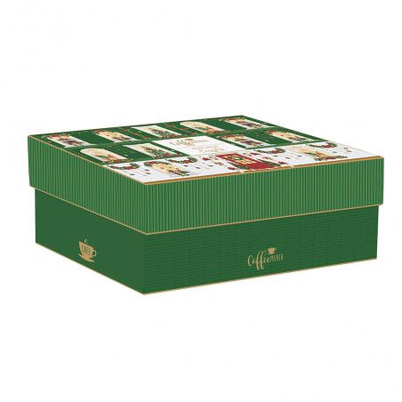 Easy Life Festive Avenue Zestaw 2 filiżanek ze spodkiem 240 ml Świąteczne Domki