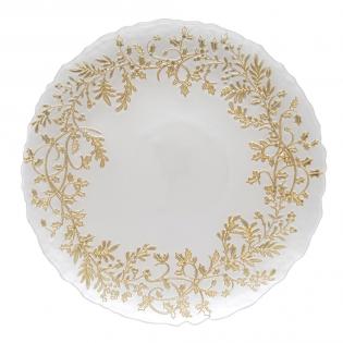 Easy Life Talerz szklany świąteczny Wianek złoty 33cm