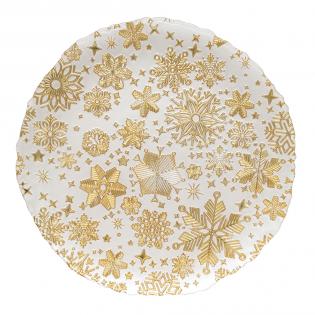 Easy Life Talerz szklany świąteczny Gwiazdki złoty 33cm
