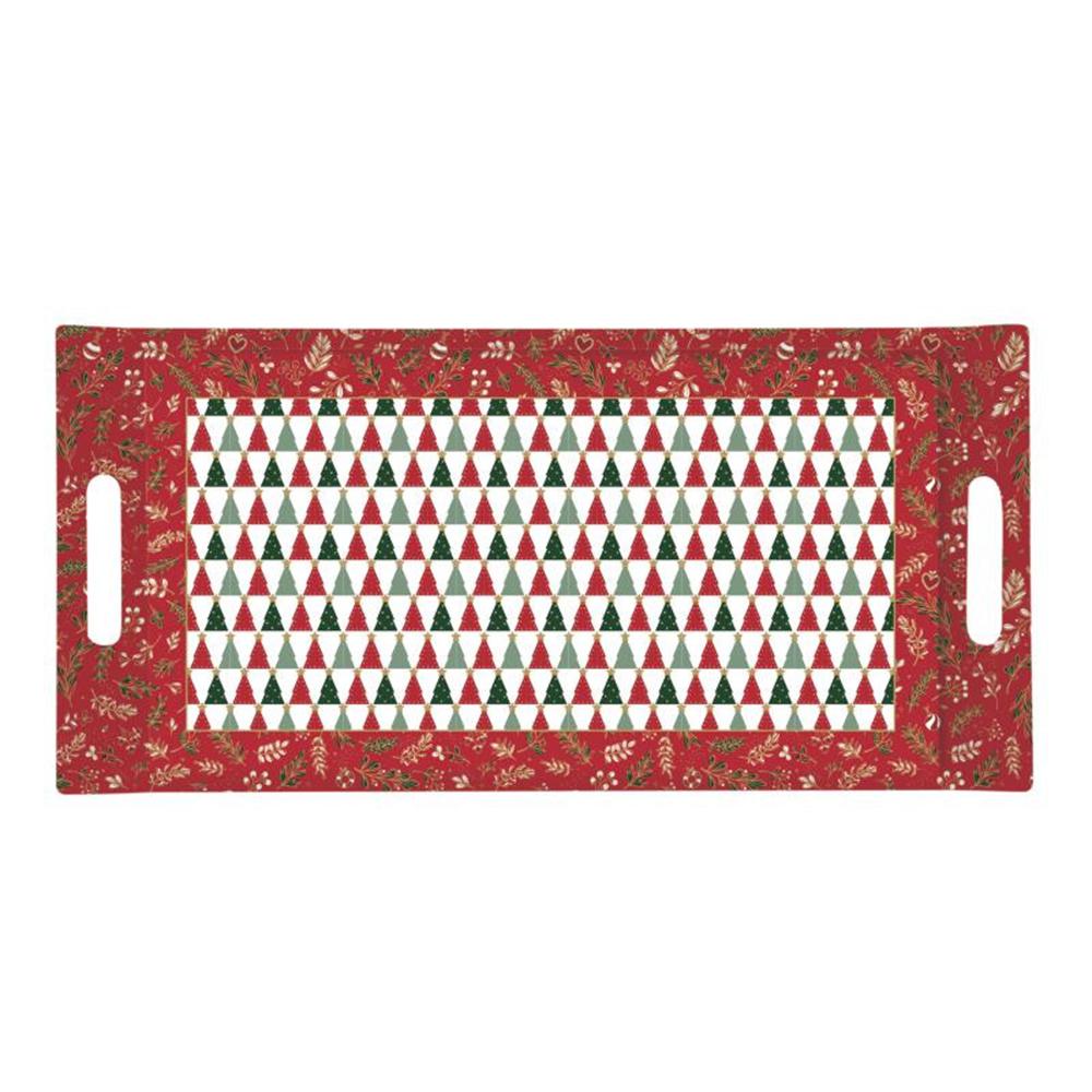 Easy Life Festive Avenue Taca świąteczna Choinki z uchwytami 40x19cm czerwona